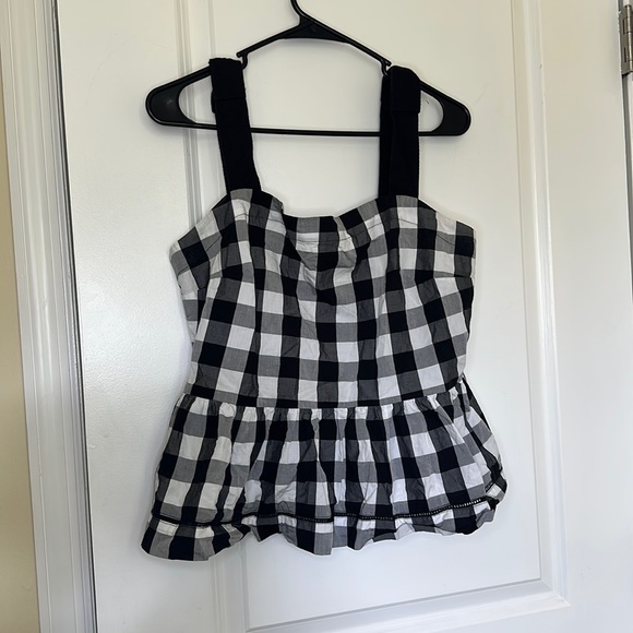 kate spade Tops - kate spade gingham peplum blouse